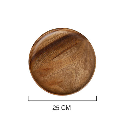 Assiette plate en bois |  Assiette plate d'acacia | Ustensiles Culinaires 