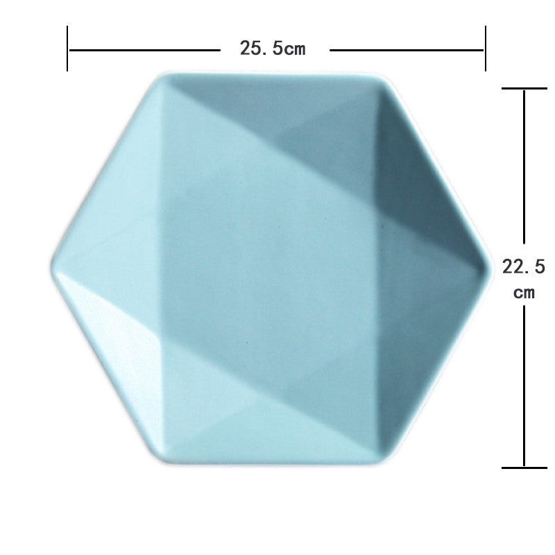 Vaisselle poterie artisanale | Assiette hexagonale | Ustensiles Culinaires