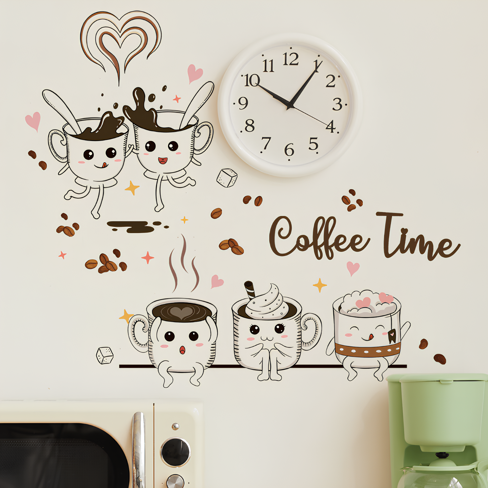 Stickers muraux - Coffee Time - UstensilesCulinaires