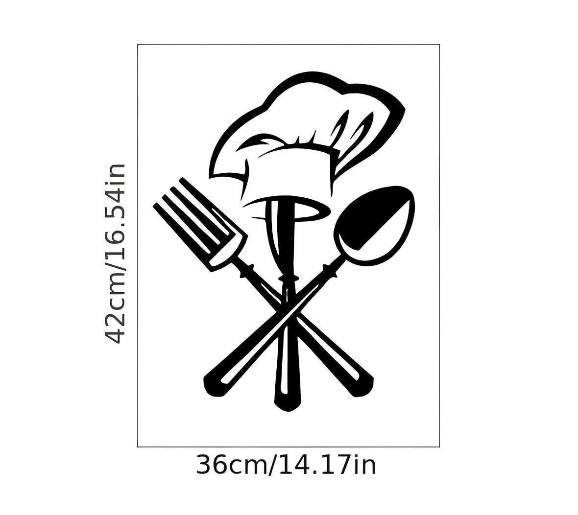 Stickers muraux - Toque de chef, fourchette et couteau - UstensilesCulinaires