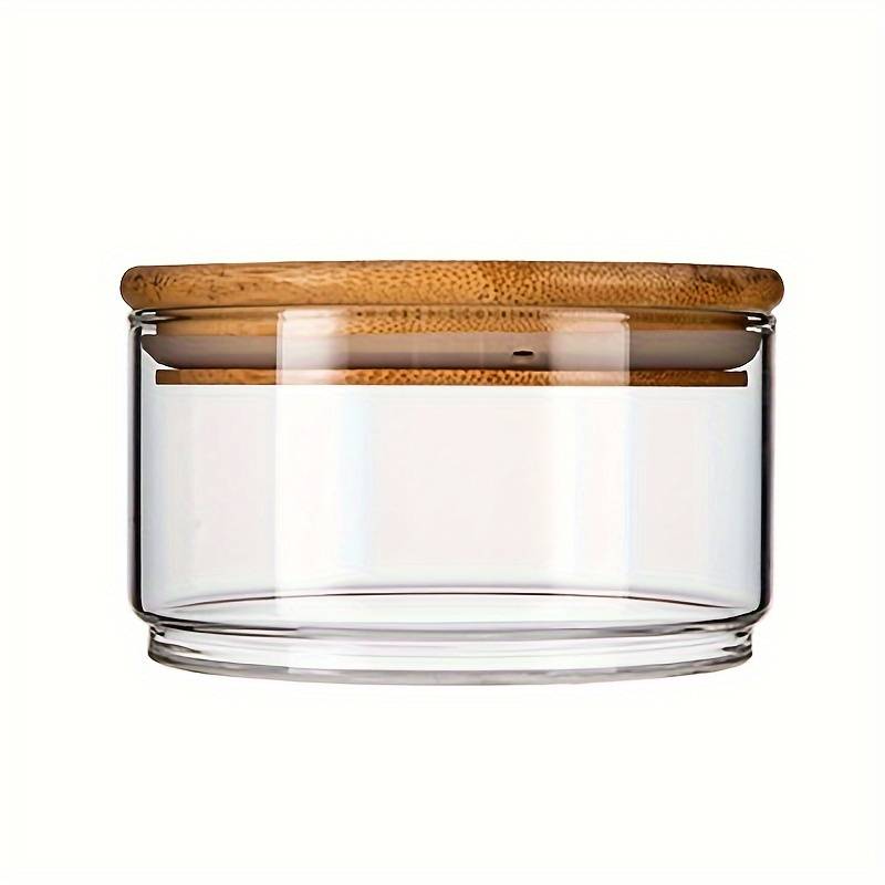 Bocal empilable en verre Borosilicate avec couvercle en bambou