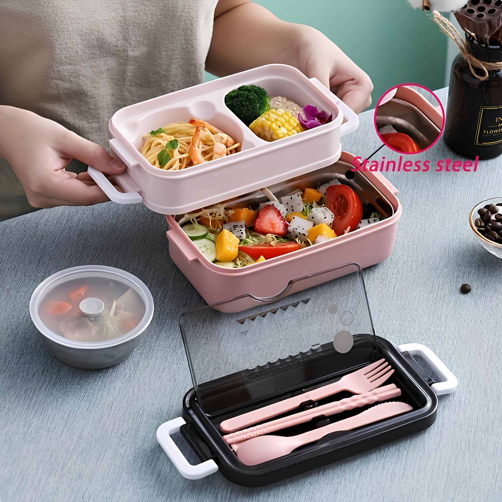 Lunch Box en acier inoxydable tout inclus - UstensilesCulinaires