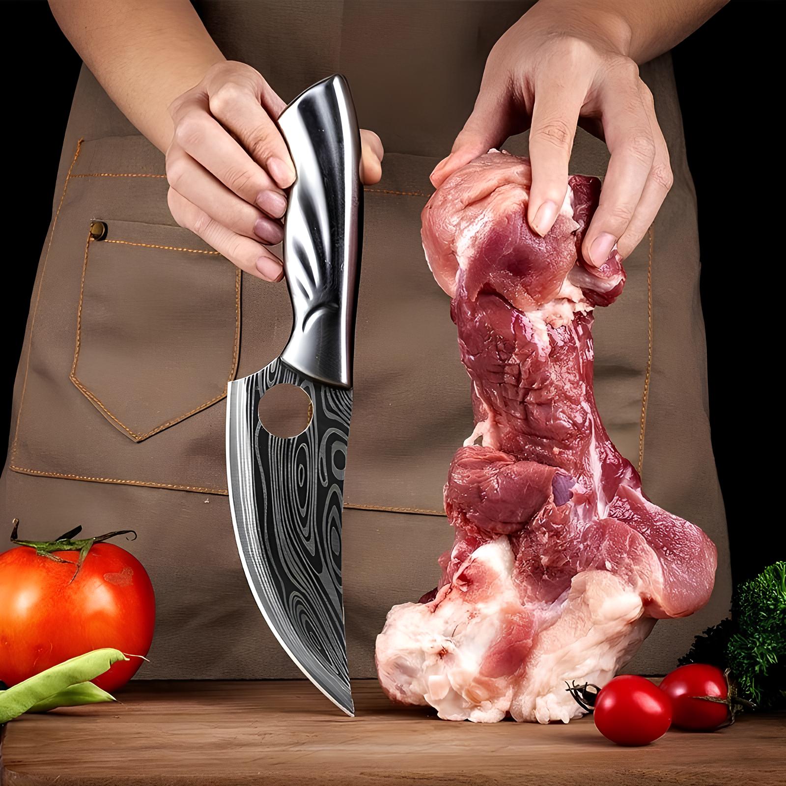 Couteau de cuisine à lame damassée - UstensilesCulinaires