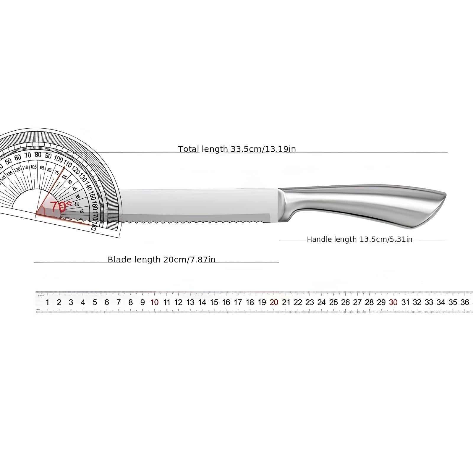 Couteau à pain en acier inoxydable 20 cm - UstensilesCulinaires