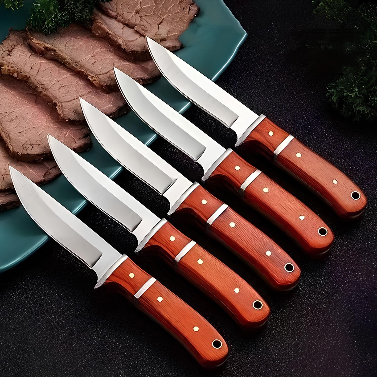 Couteaux à steak en acier à lame lisse tranchante - UstensilesCulinaires