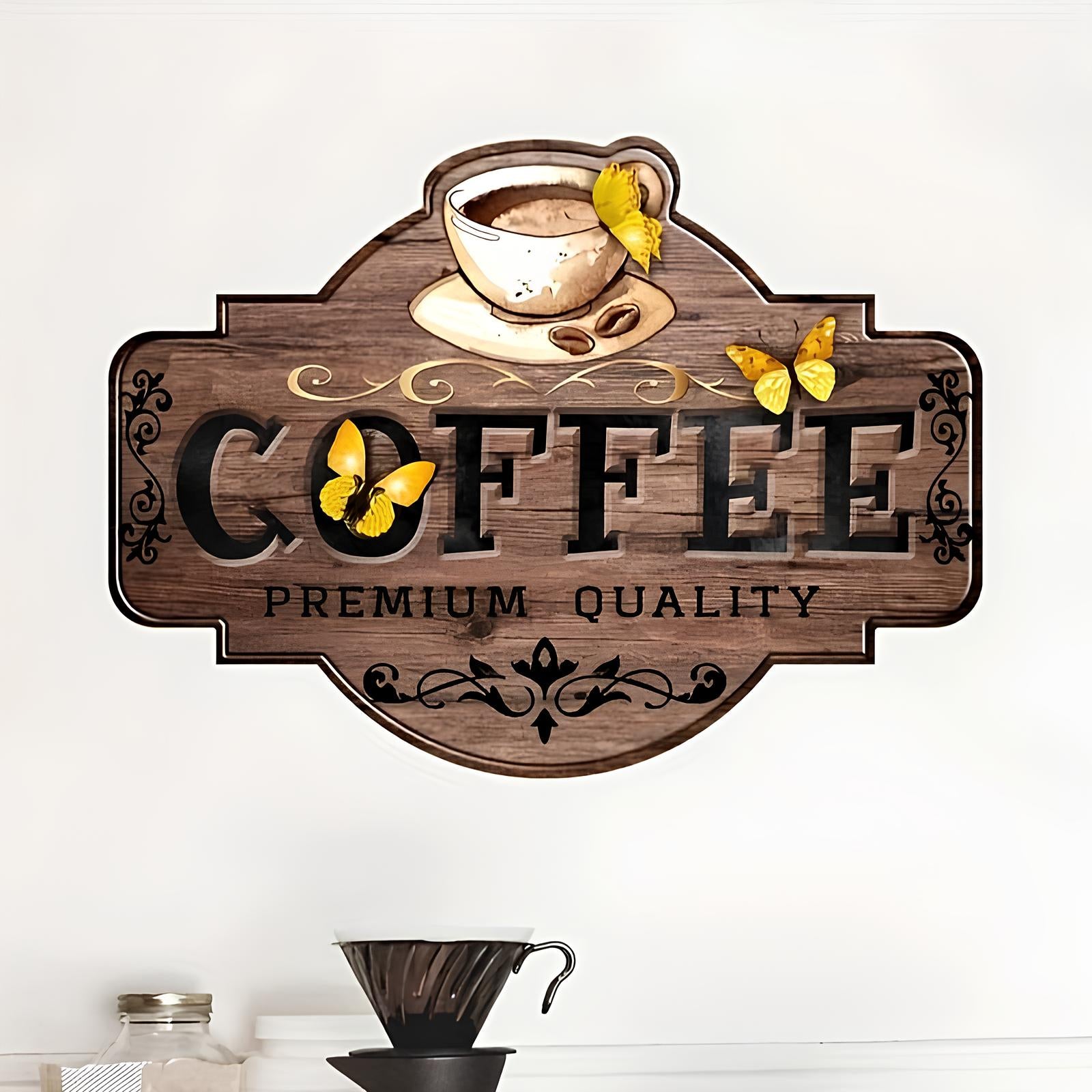 Stickers muraux - Coin Café Effet 3D - UstensilesCulinaires