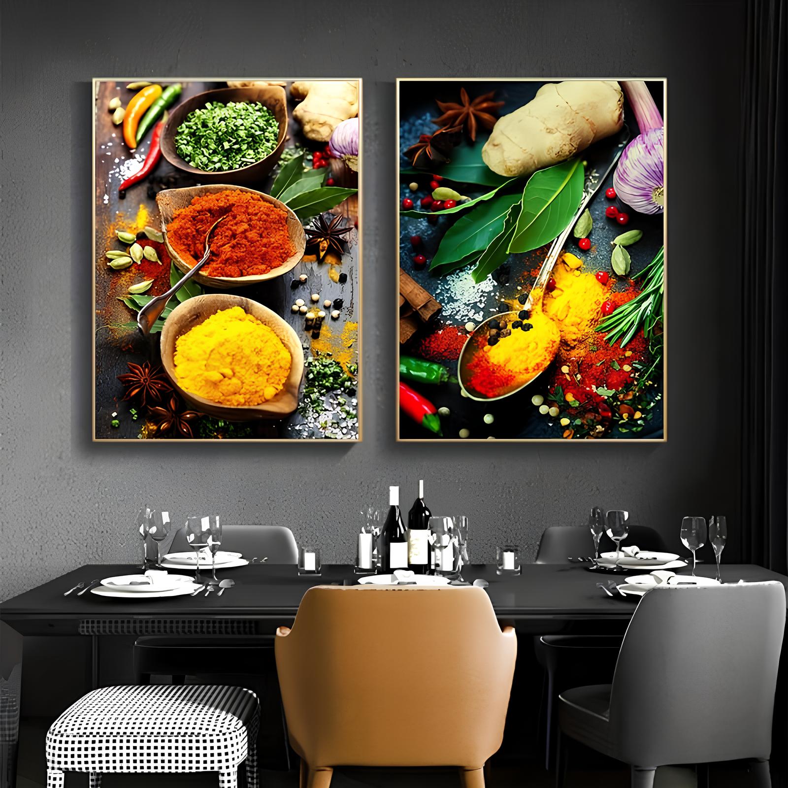 Tableaux Décoratifs Epices 3 parties - UstensilesCulinaires