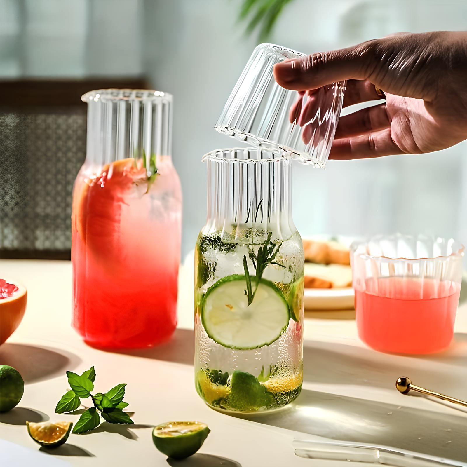 Carafe d'eau en Borosilicate et son verre - UstensilesCulinaires