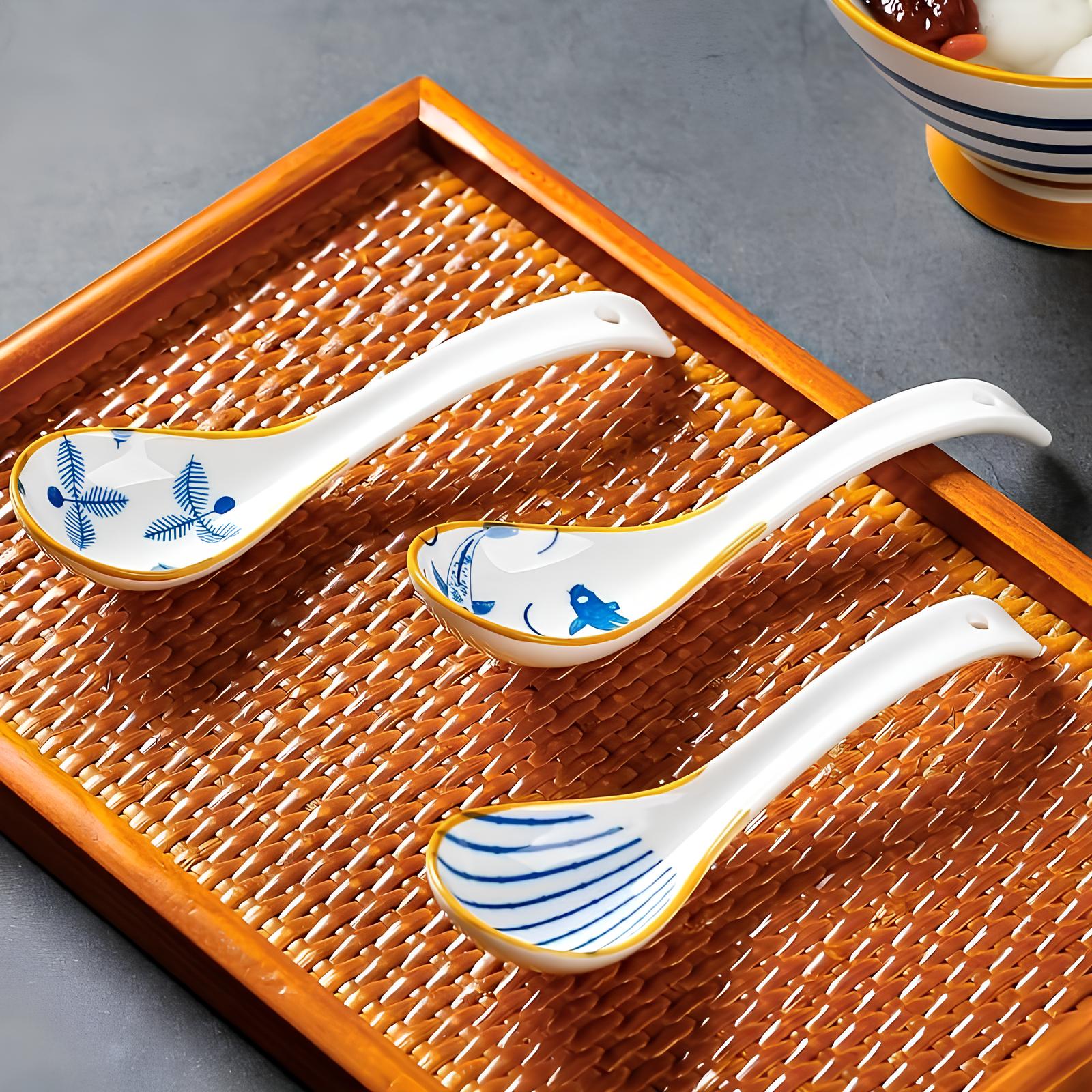 Cuillères à soupe en céramique japonaise 8 pcs - UstensilesCulinaires