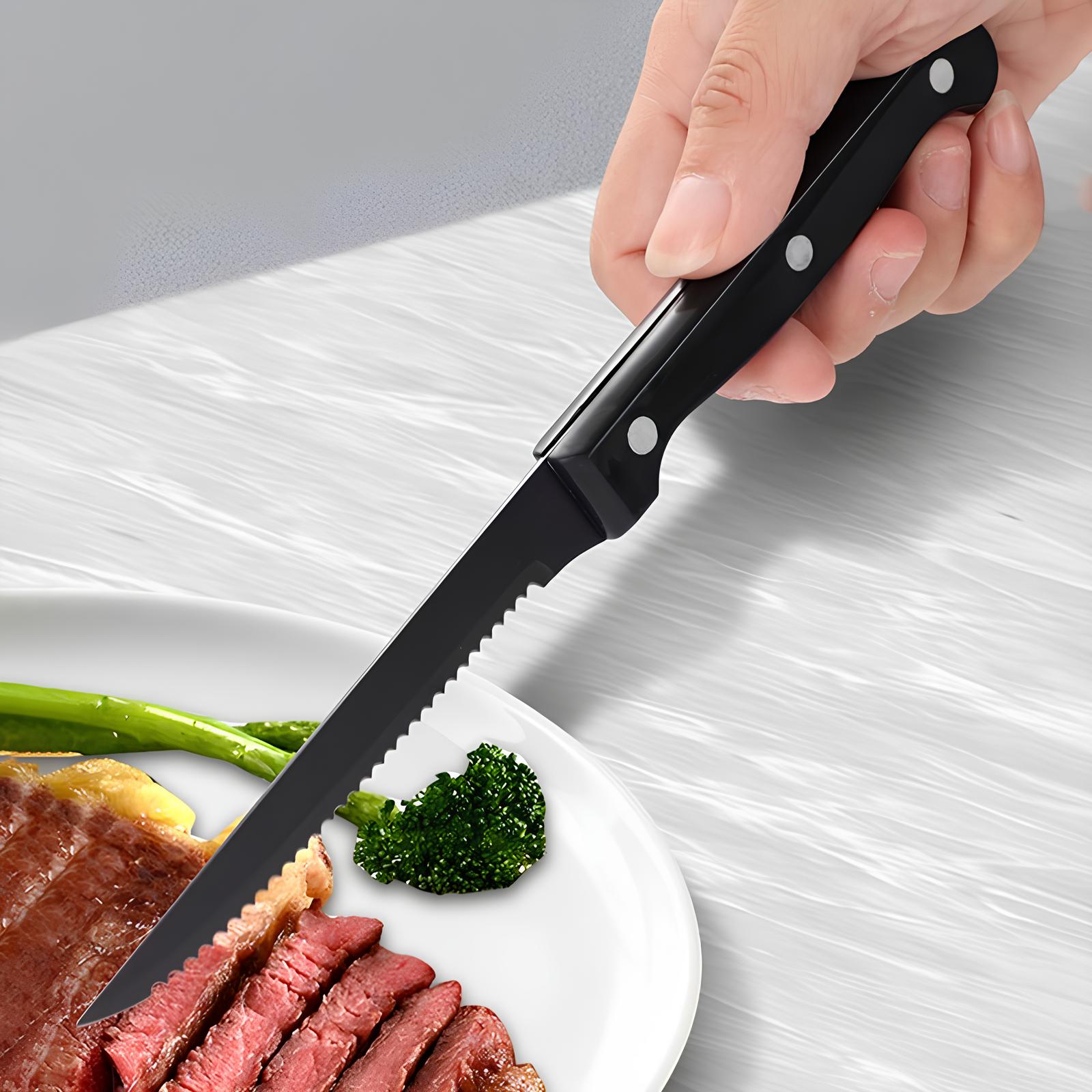 Ensemble de 6 Couteaux à Steak en Acier Inoxydable - UstensilesCulinaires
