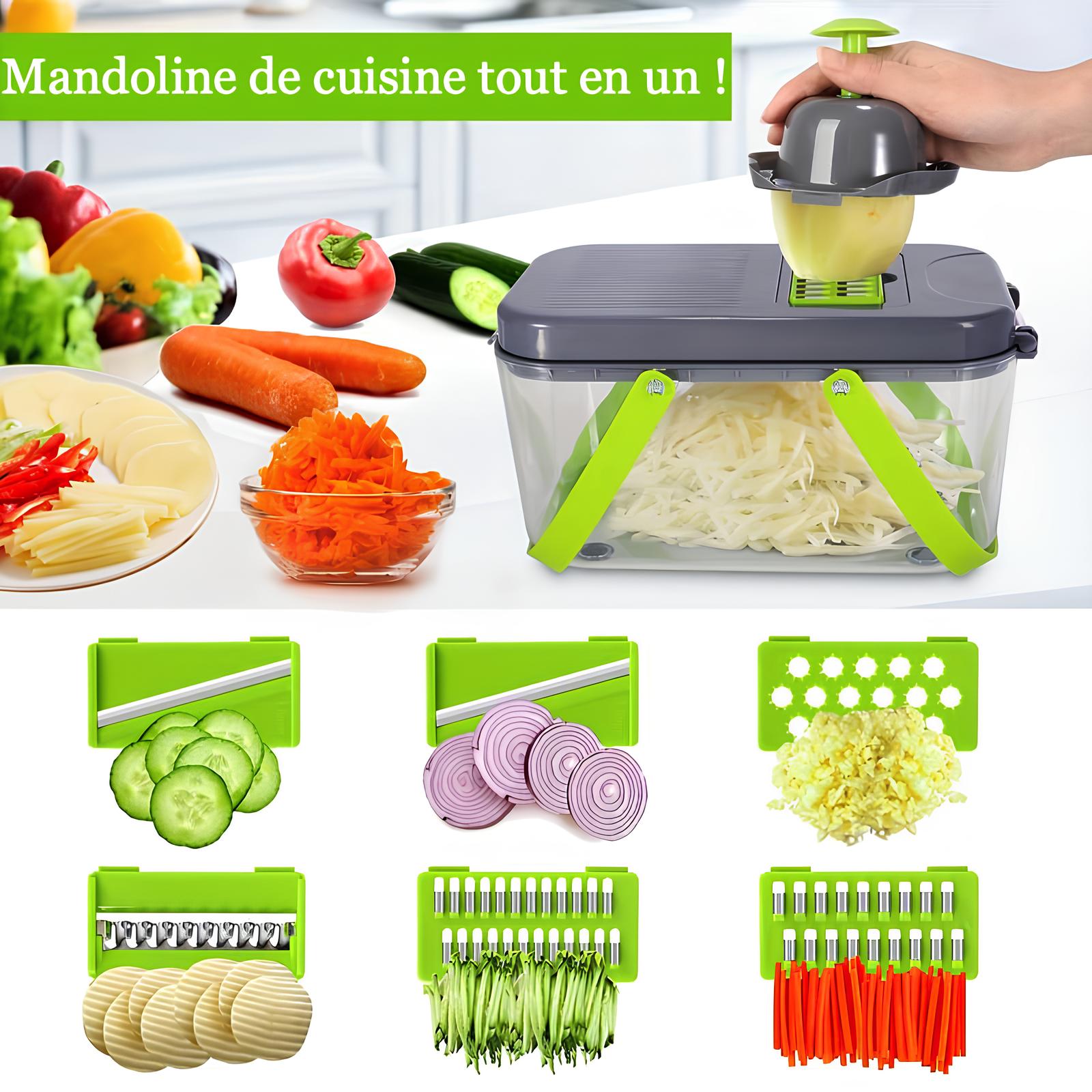 Mandoline de cuisine 21 en 1 - UstensilesCulinaires