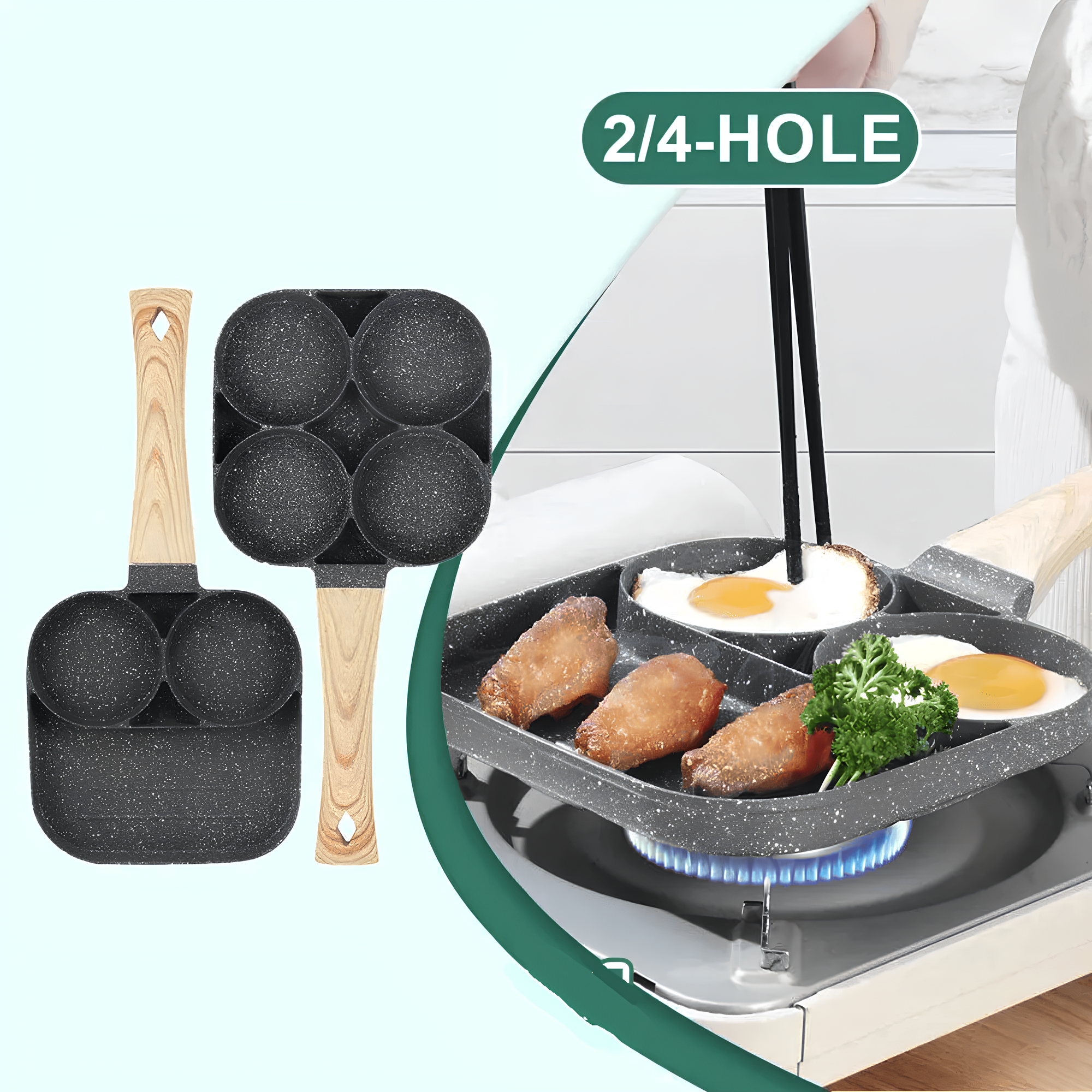 4-mold non-stick frying pan