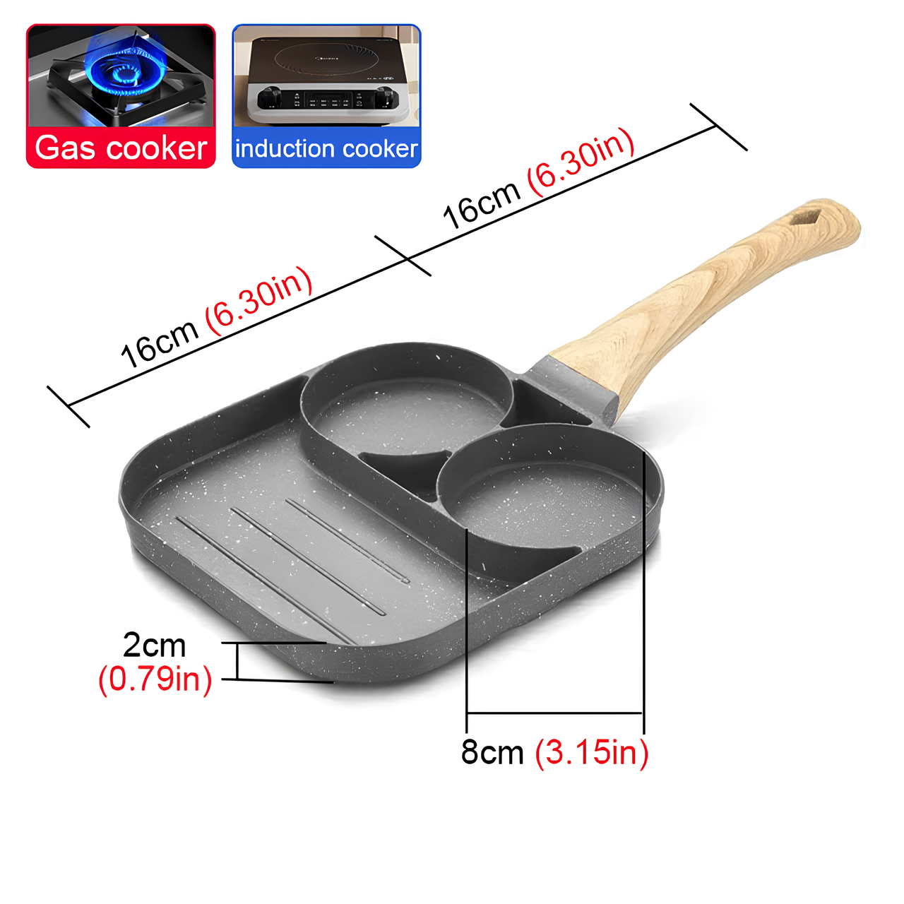 4-mold non-stick frying pan