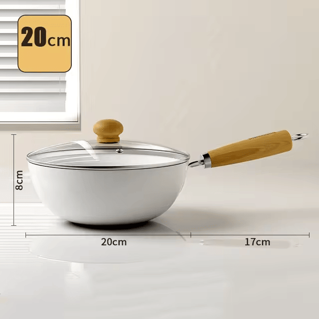 Stainless steel wok with non-stick coating