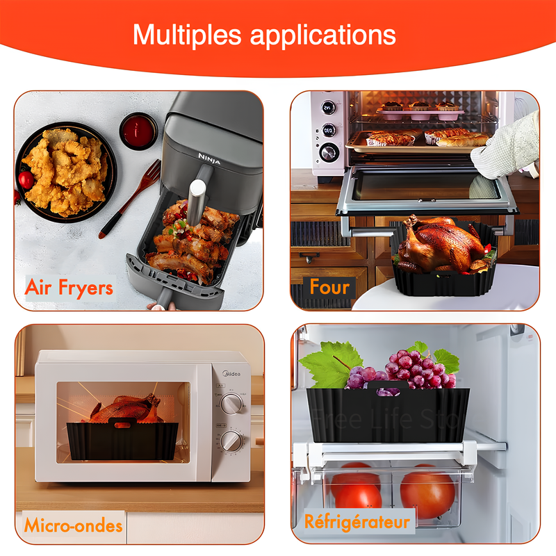 Rectangular Silicone Mold for Air Fryer - Airfryer