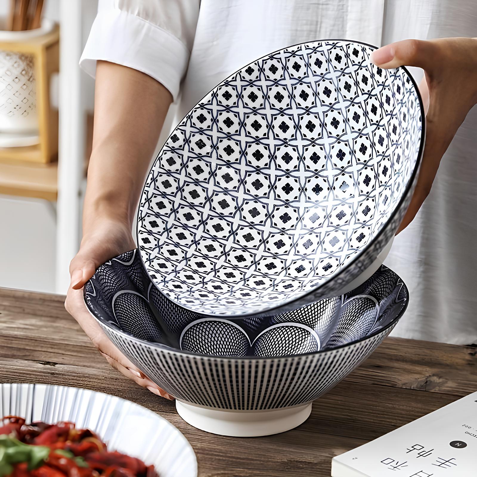 Shaded Blue Ceramic Salad Bowl