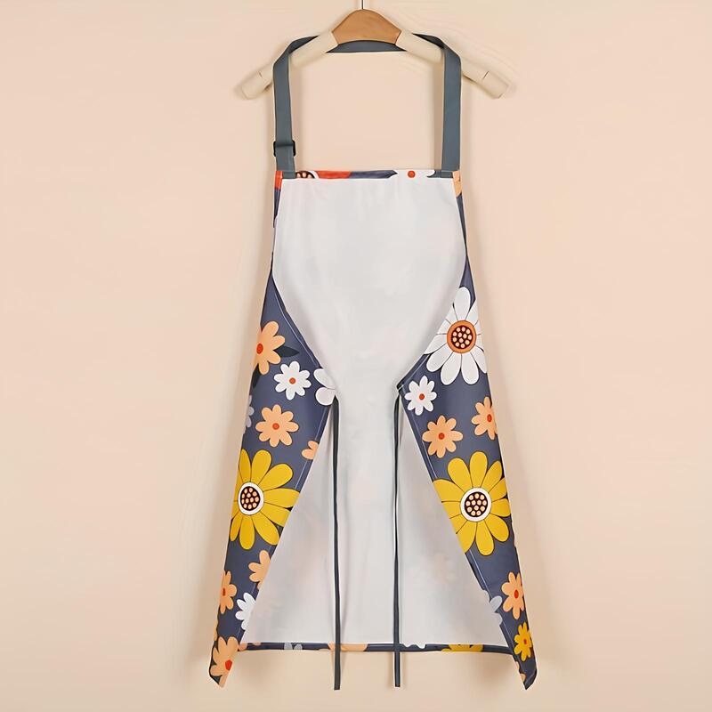 Floral Print Waterproof Kitchen Apron