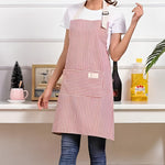 Striped cotton and linen kitchen apron