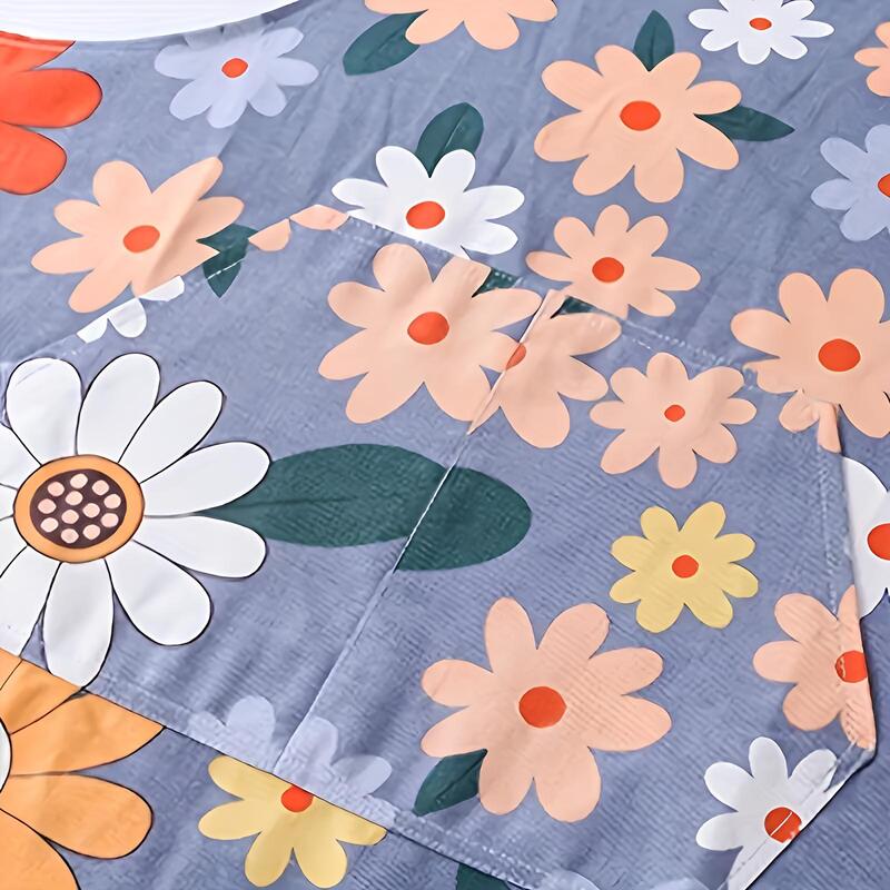 Floral Print Waterproof Kitchen Apron