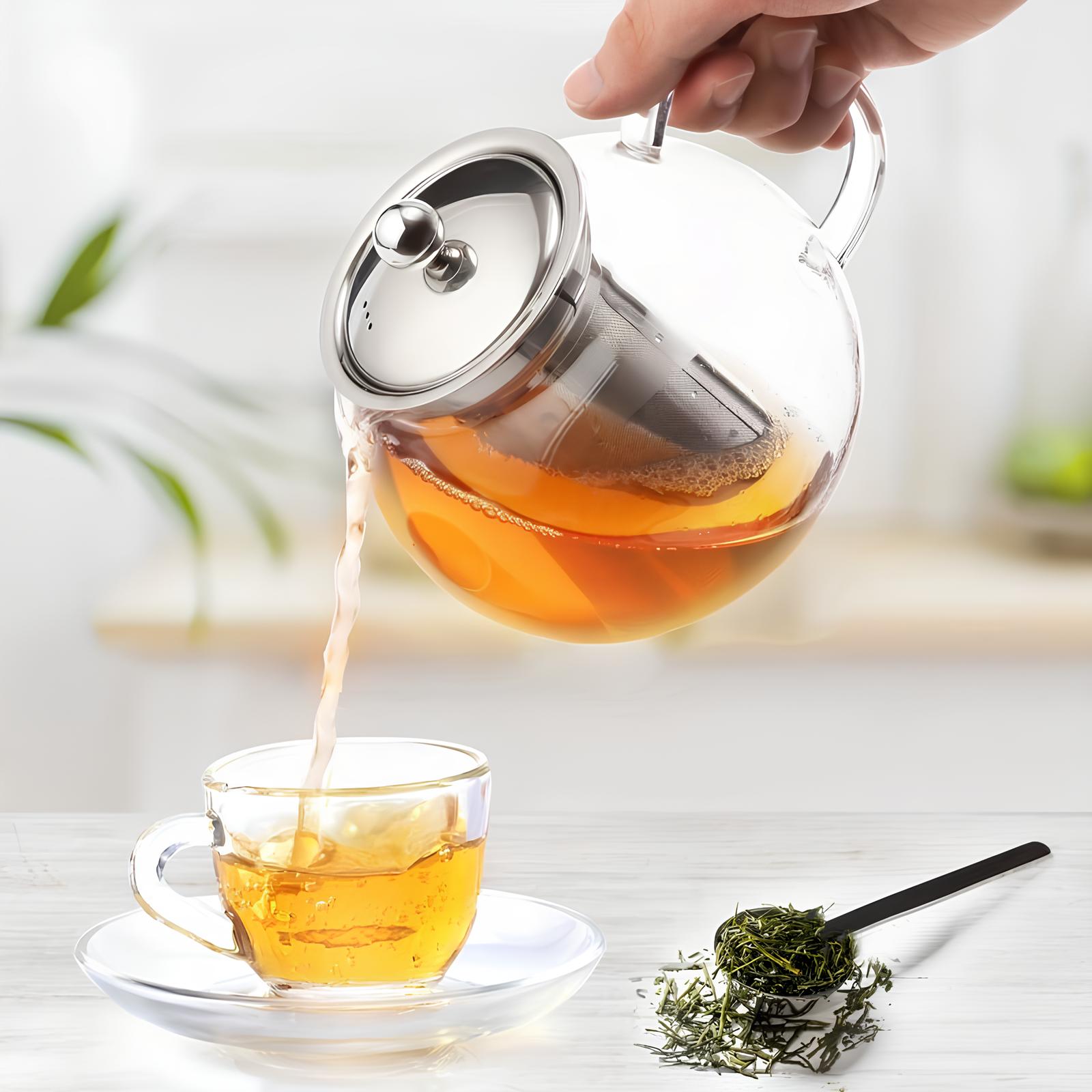 Théière infuseur en verre borosilicate  d'un litre - UstensilesCulinaires