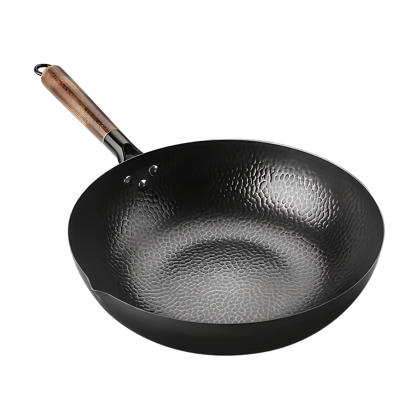 Wok en Fonte Noir Mat - UstensilesCulinaires