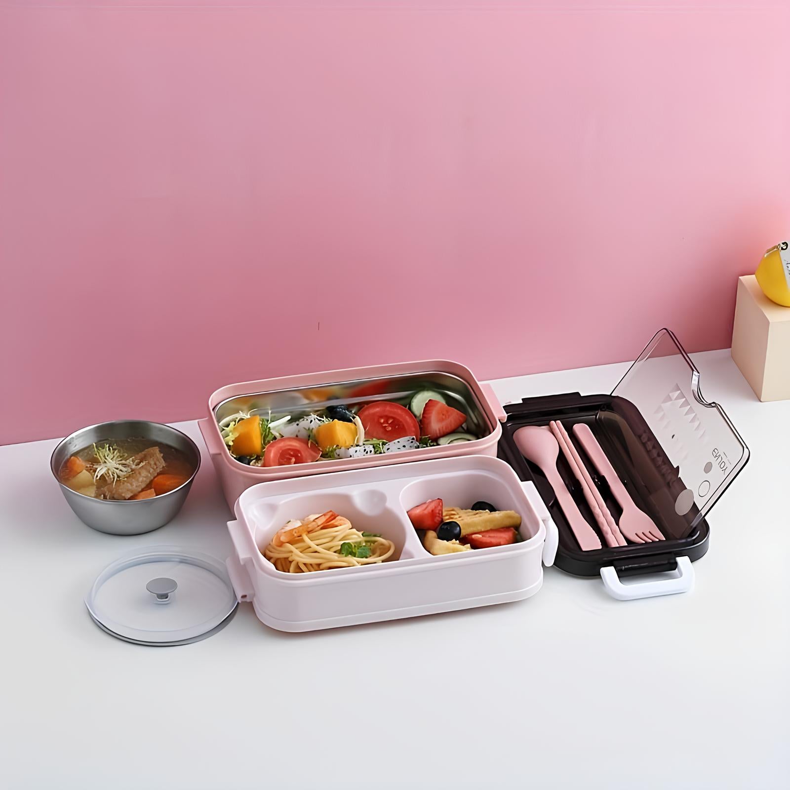 Lunch Box en acier inoxydable tout inclus - UstensilesCulinaires