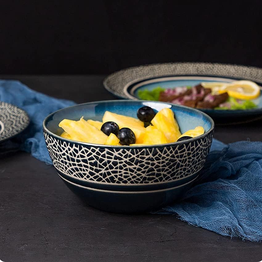 Assiette céramique bleu | Assiette plate | Ustensiles Culinaires 