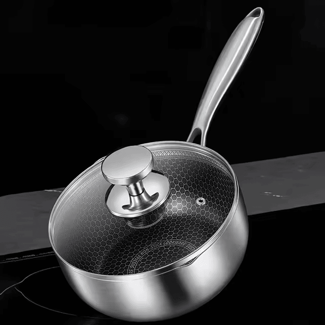 Stainless steel wok with non-stick coating