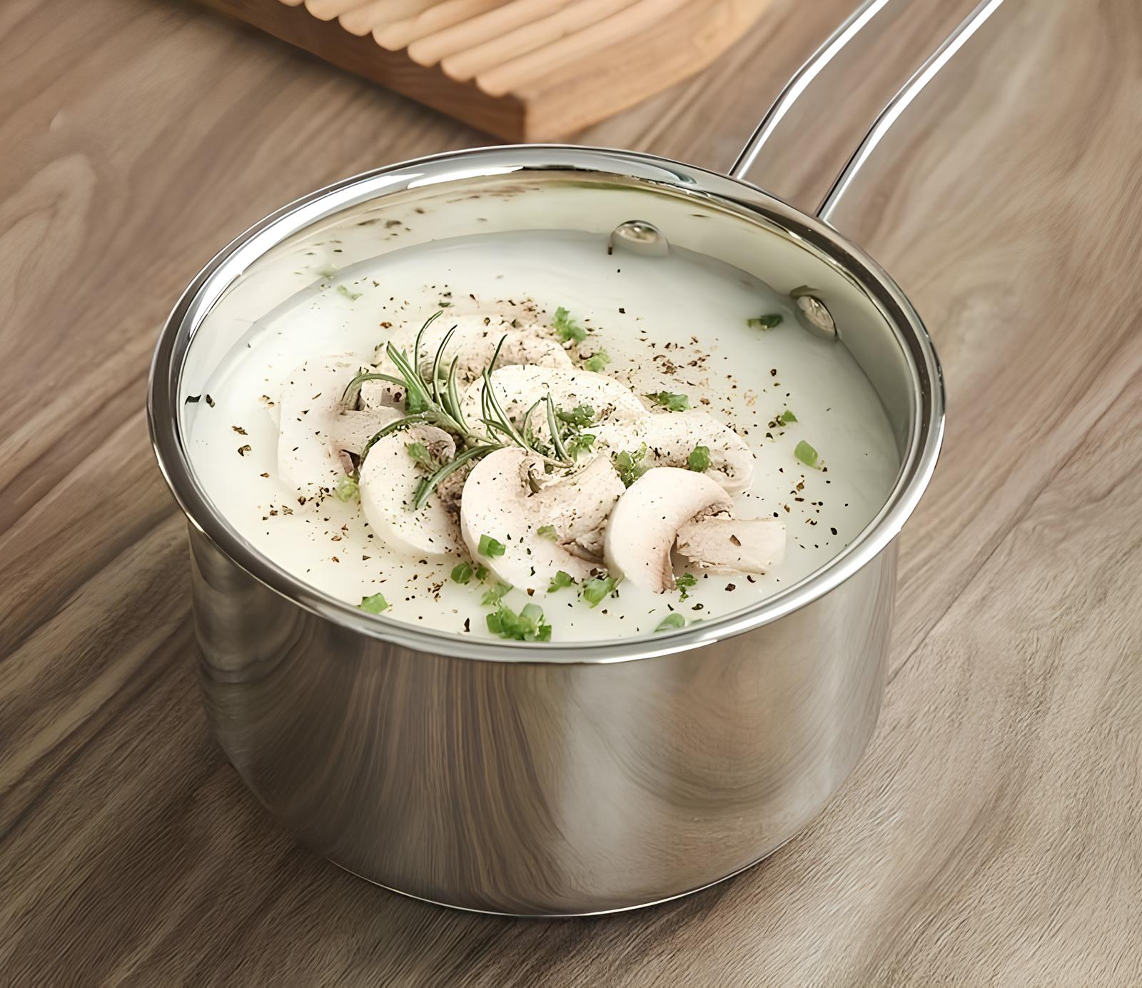 Batterie de cuisine argenté avec Couvercle en Verre - UstensilesCulinaires