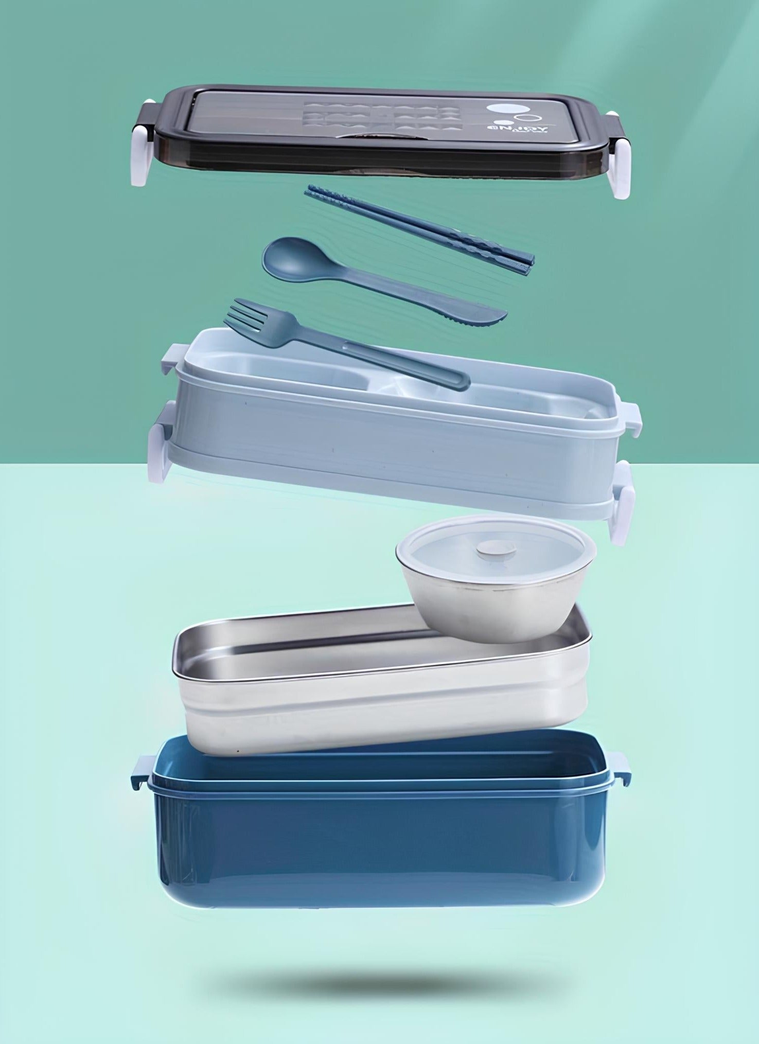 Lunch Box en acier inoxydable tout inclus - UstensilesCulinaires