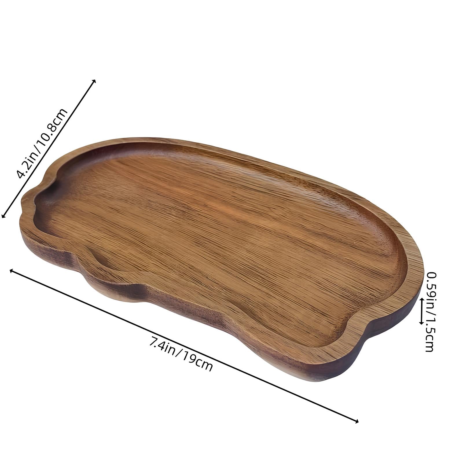 Irregular shaped wooden serving tray