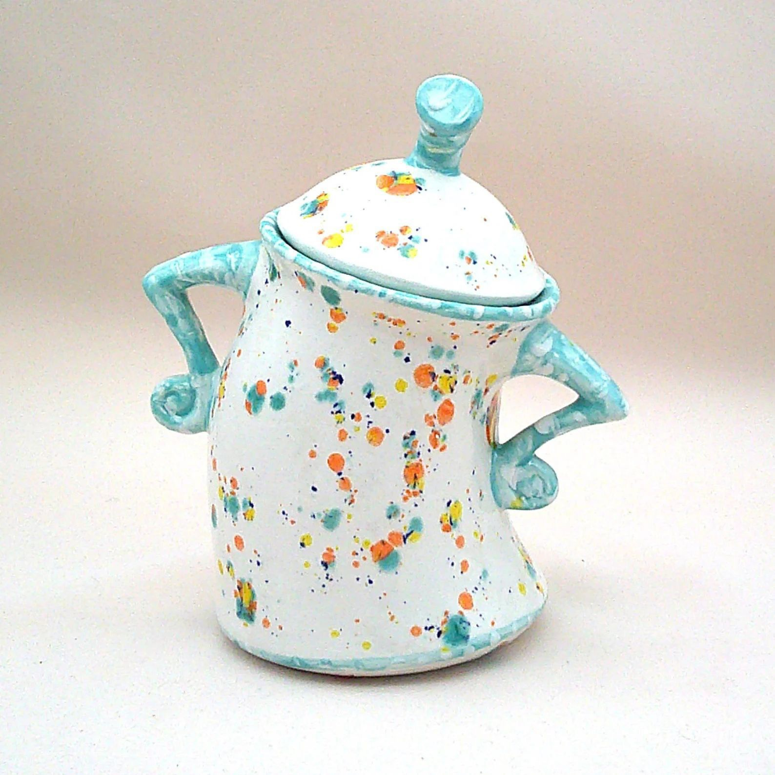Pot en céramique fantaisie avec couvercle