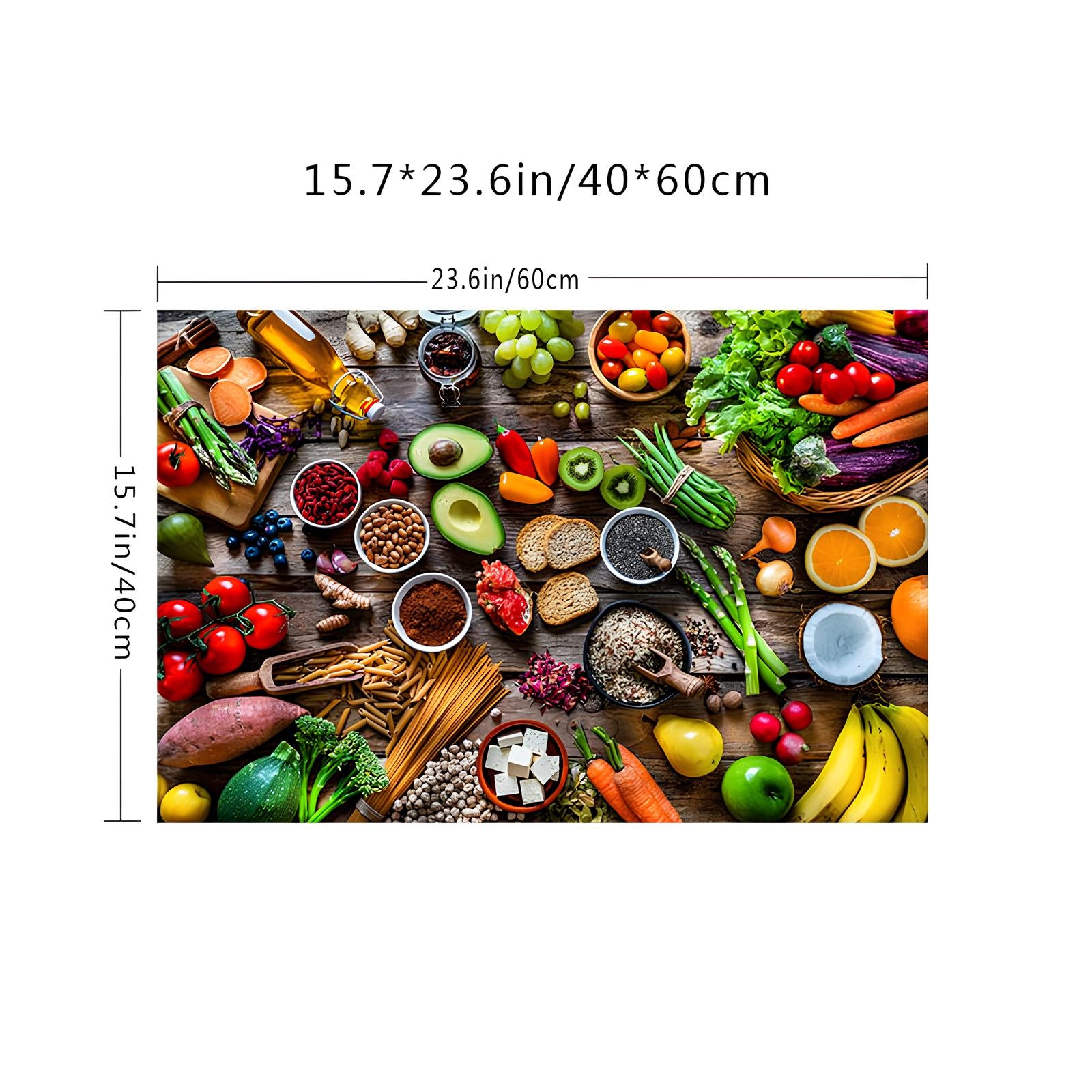 Tableau sur Toile - Assortiments de Fruits et Légumes - UstensilesCulinaires