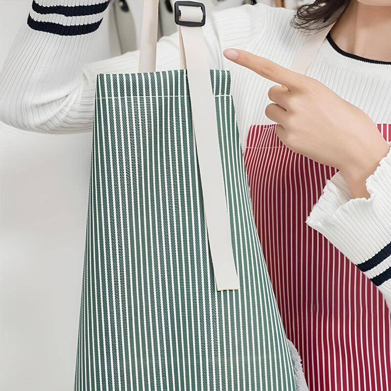 Striped Kitchen Apron with Hand Towel