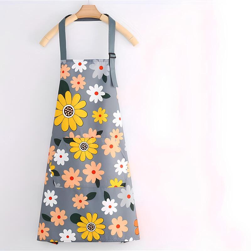 Floral Print Waterproof Kitchen Apron