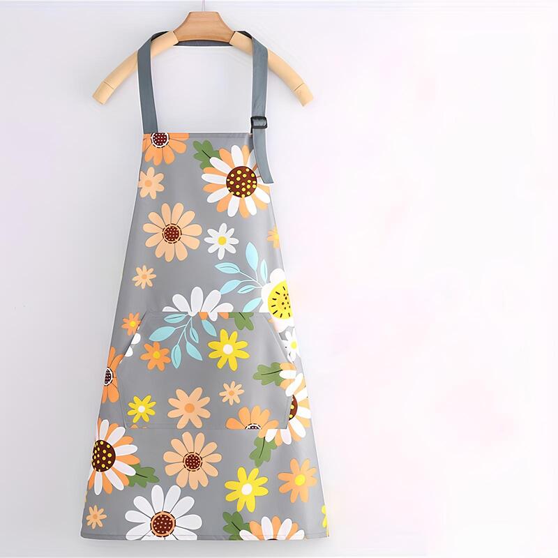 Floral Print Waterproof Kitchen Apron