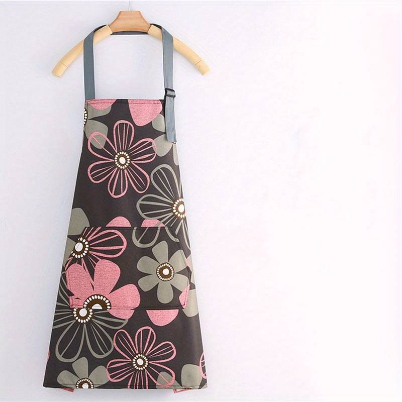 Floral Print Waterproof Kitchen Apron