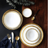 Assiette bord doré | Assiette céramique blanche | Ustensiles Culinaires 