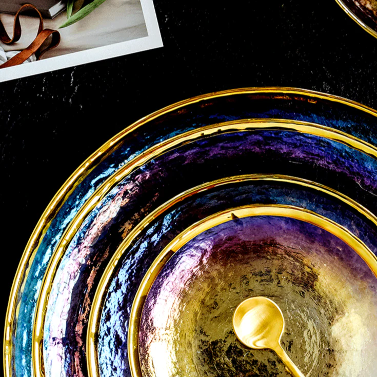 Assiettes plates collection - Opale rainbow - UstensilesCulinaires