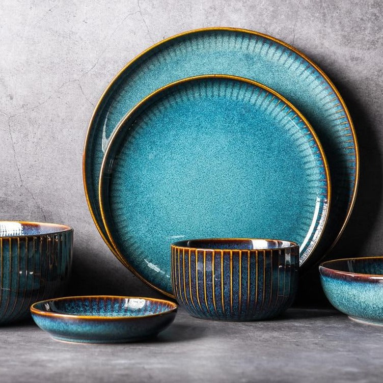 Assiette bleu turquoise | Assiette plate  | Ustensiles Culinaires 